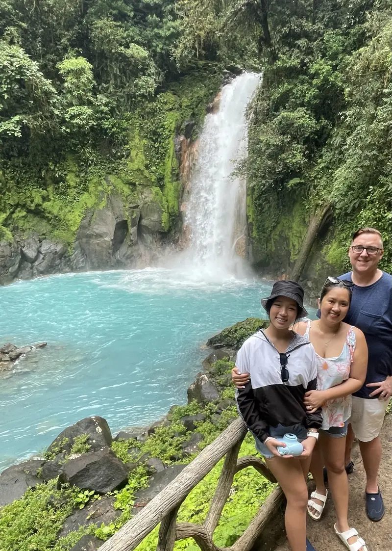 Turquoise waterfall in Costa Rica